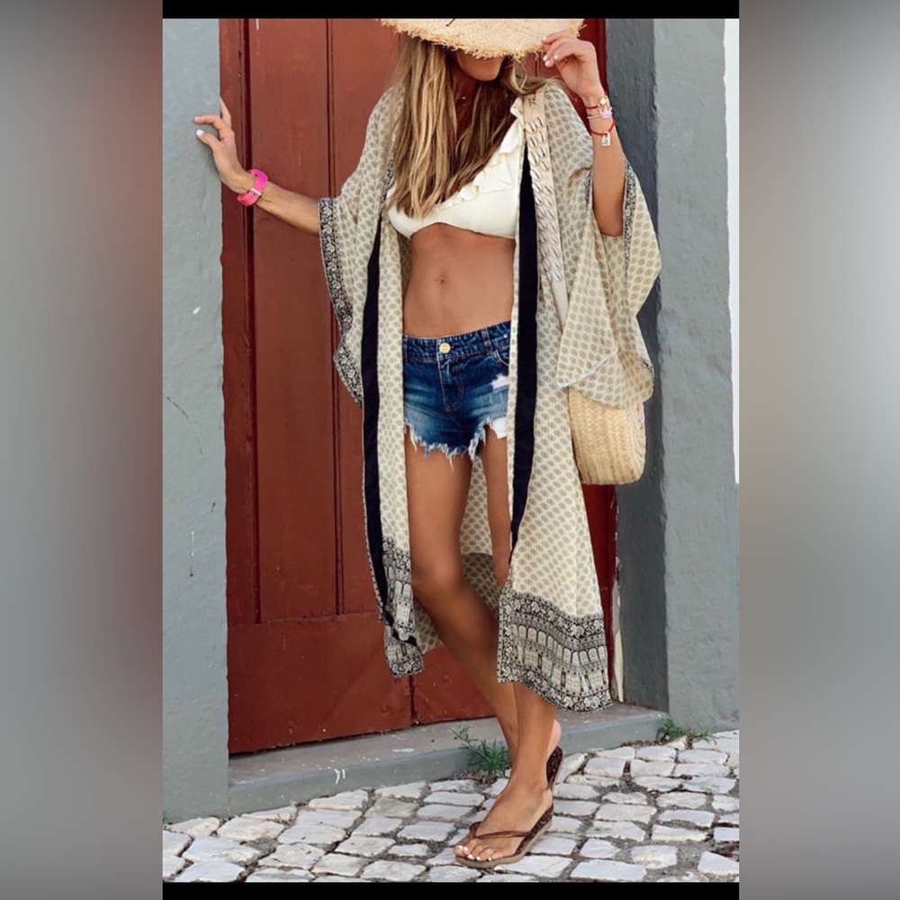 Women Retro Boho Printed Duster
Beach Cover Up